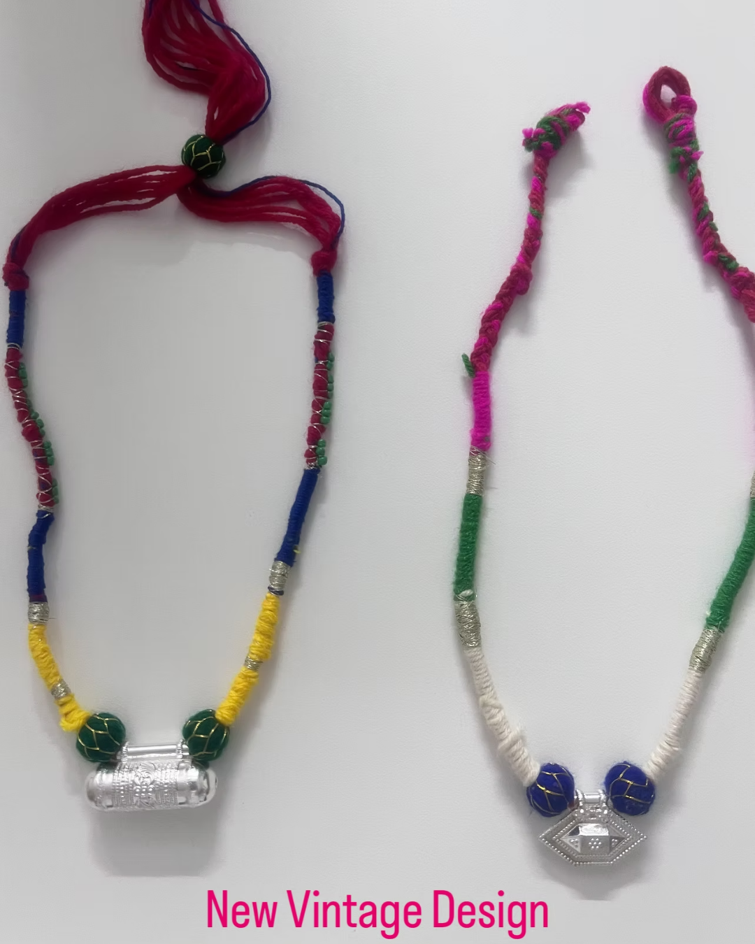 White and Beige Neutral Clean Women Bags Instagram Post (10) Boho Thread Work Necklace - Image 1
