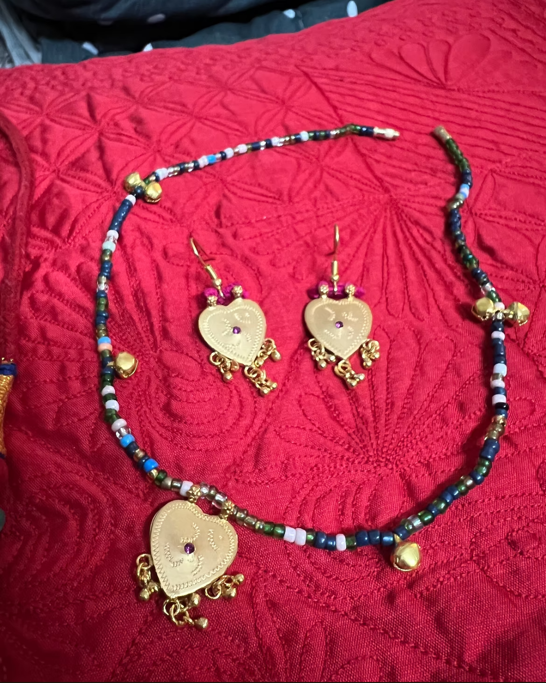 White and Beige Neutral Clean Women Bags Instagram Post (17) Vintage Heart Beaded Necklace - Image 1