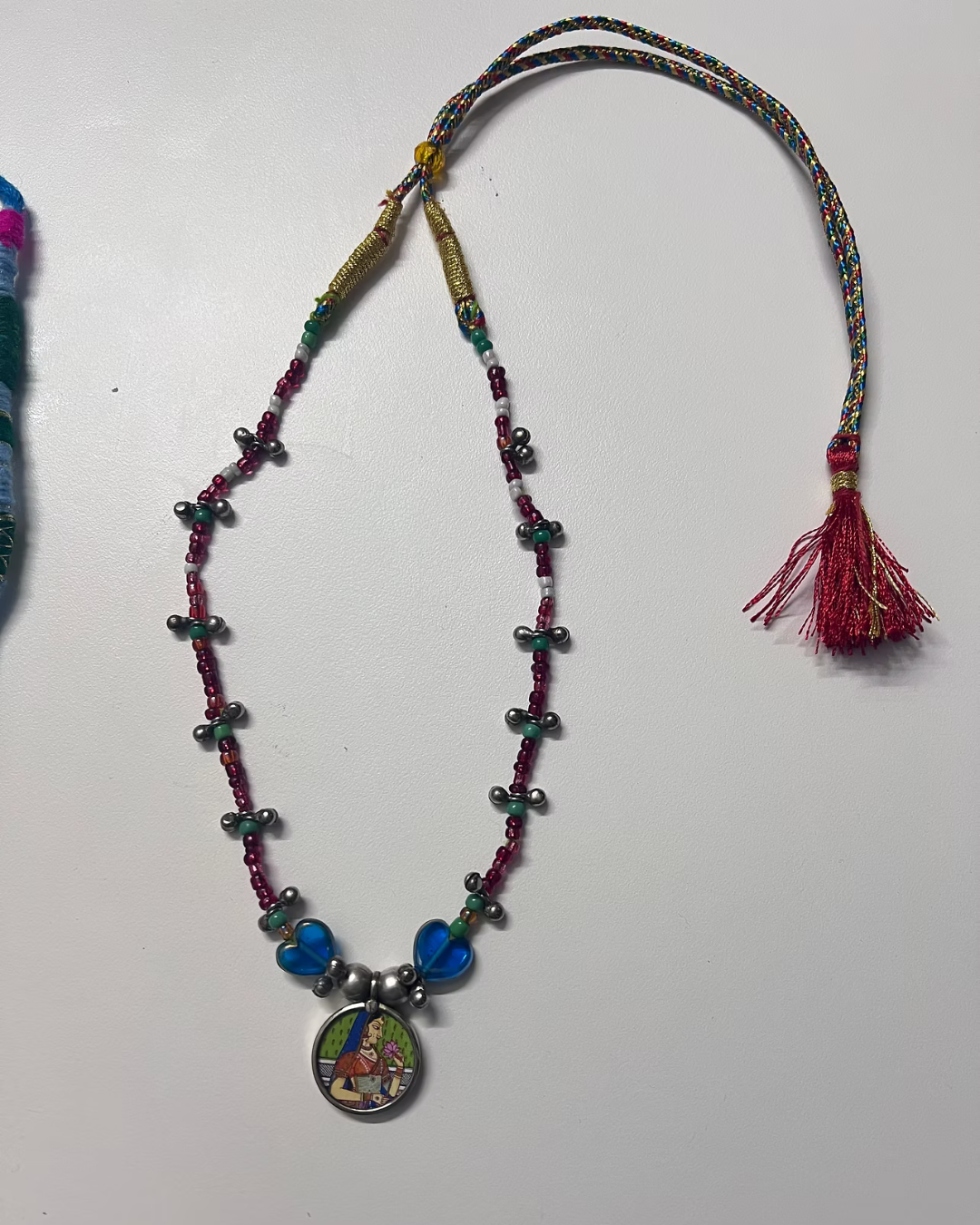White and Beige Neutral Clean Women Bags Instagram Post (3) Pichwai Inspired Necklace (Green) - Image 1