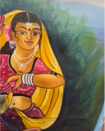 Jaipur Themed handpainted Saree - Image 2